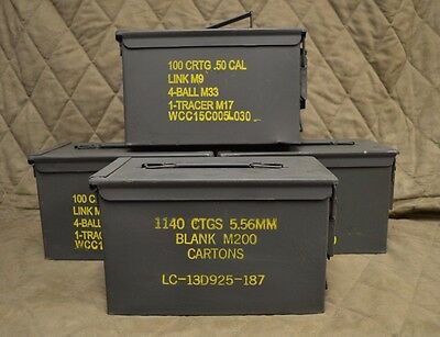 4 Pack 50 Cal M2a1 Ammo Can Completely Refurbished Great Condition Free Shipping