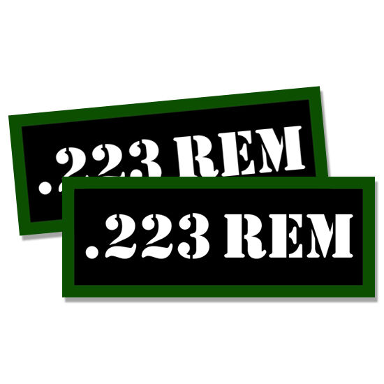 223 Rem Ammo Can 2x Labels Ammunition Case Stickers Decals 2 Pack 3" X 1.15"