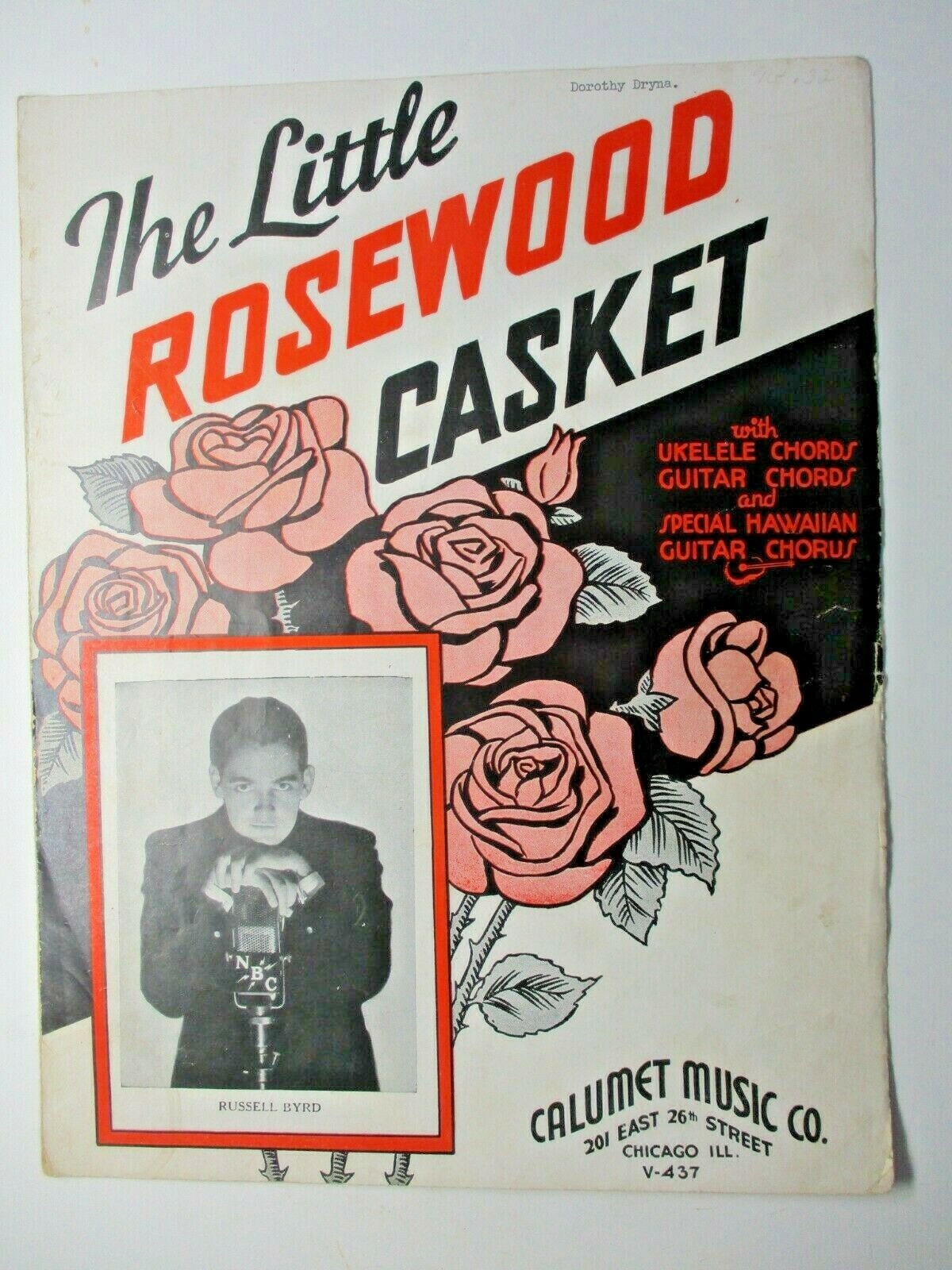 Little Rosewood Casket 1935 Russell Byrd Sheet Music Song Book Note Paper Vtg
