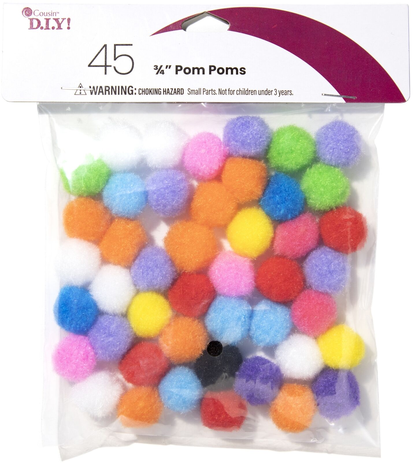 Pom-poms .75" Inch 45/pkg-multi-colored